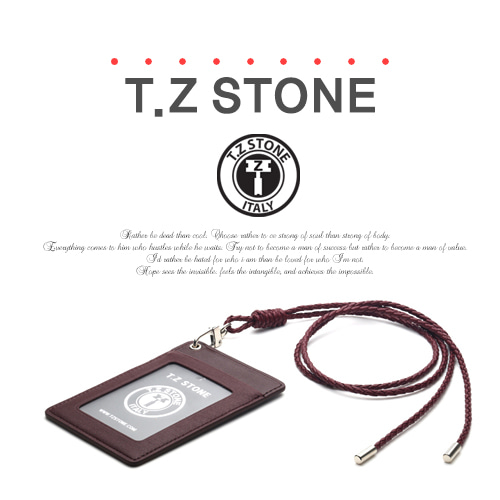 티지스톤-TZ1D212 클래식 와인 목걸이형 카드지갑(투명창)