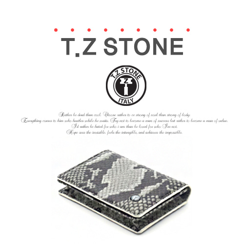 티지스톤-TZ1D230 클래식 뱀피 패턴 카드 명함지갑(케이스) 그레이